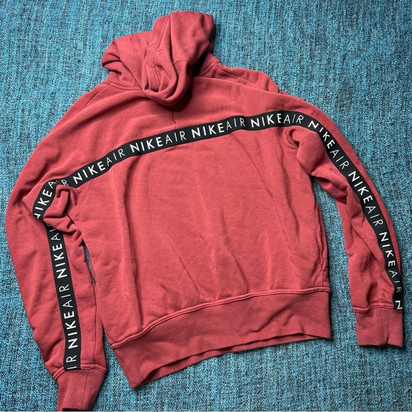 Nike Sportswear Air Hoodie Logo Strip in Maroon - Picture 5 of 8